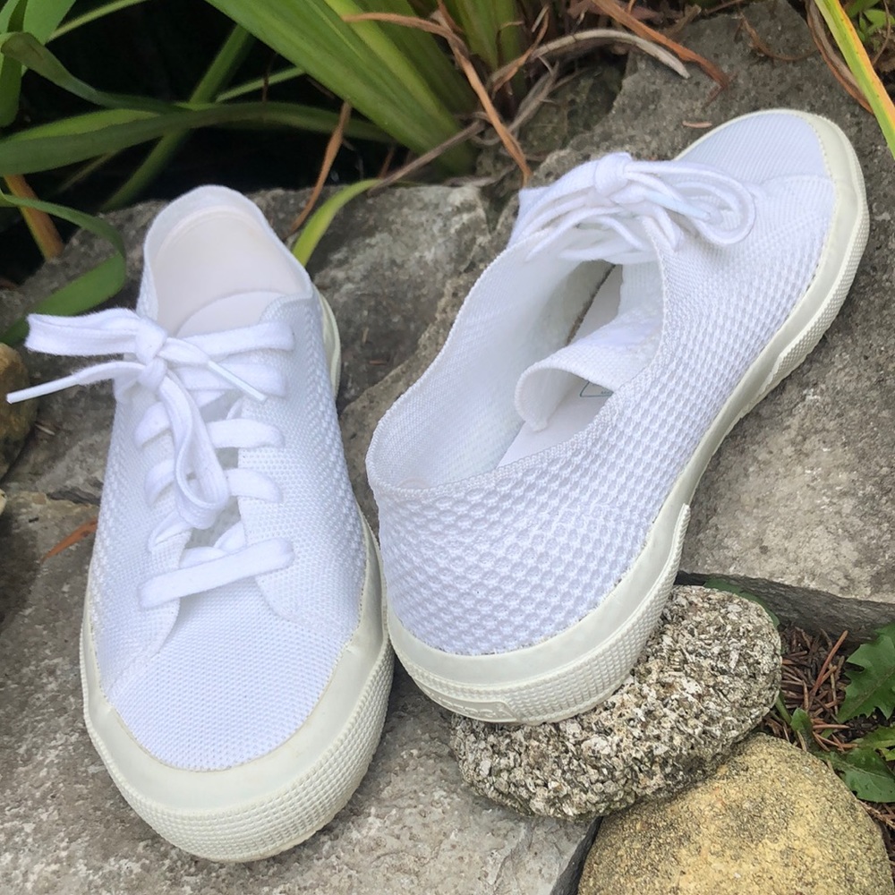 Superga 2750 White “Flyknit” Style Sneakers-Euro Sz 39 - Picture 5 of 17
